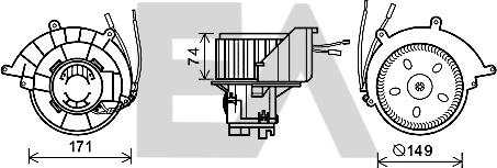 EACLIMA 42A54012 - Електродвигун, вентиляція салону autocars.com.ua