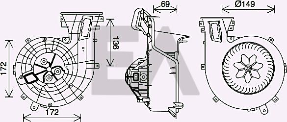 EACLIMA 42A54027 - Електродвигун, вентиляція салону autocars.com.ua