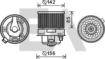 EACLIMA 42A55003 - Електродвигун, вентиляція салону autocars.com.ua