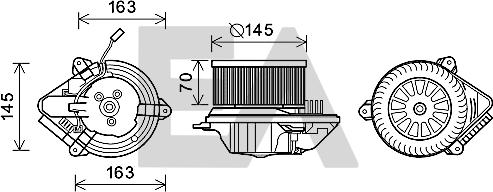EACLIMA 42A55023 - Електродвигун, вентиляція салону autocars.com.ua