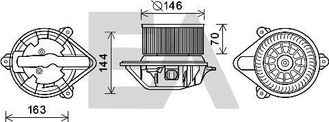 EACLIMA 42A60008 - Електродвигун, вентиляція салону autocars.com.ua