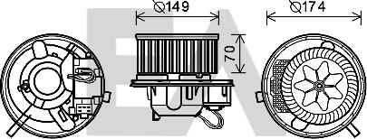 EACLIMA 42A77002 - Електродвигун, вентиляція салону autocars.com.ua