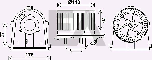 EACLIMA 42A77014 - Електродвигун, вентиляція салону autocars.com.ua