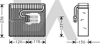 EACLIMA 43B20001 - Випарник, кондиціонер autocars.com.ua