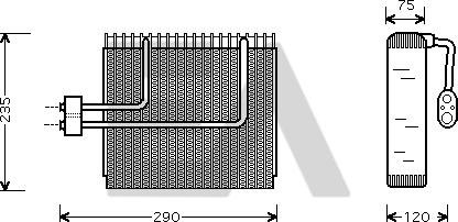 EACLIMA 43B28001 - Випарник, кондиціонер autocars.com.ua