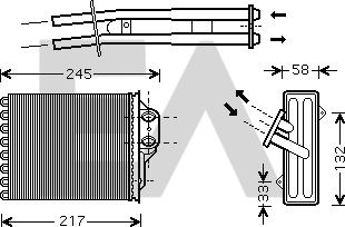 EACLIMA 45C25024 - Теплообмінник, опалення салону autocars.com.ua