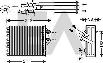 EACLIMA 45C25026 - Теплообмінник, опалення салону autocars.com.ua