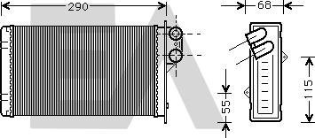 EACLIMA 45C55005 - Теплообмінник, опалення салону autocars.com.ua