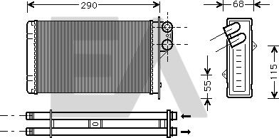 EACLIMA 45C55006 - Теплообмінник, опалення салону autocars.com.ua