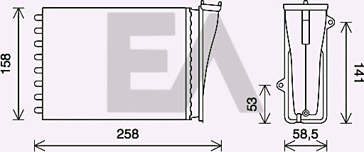 EACLIMA 45C55011 - Теплообмінник, опалення салону autocars.com.ua