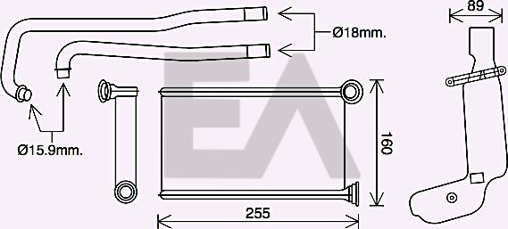 EACLIMA 45C55012 - Теплообмінник, опалення салону autocars.com.ua