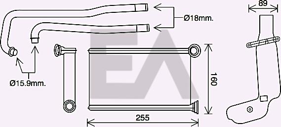 EACLIMA 45C55013 - Теплообмінник, опалення салону autocars.com.ua