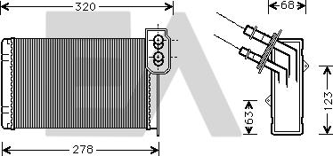 EACLIMA 45C60003 - Теплообмінник, опалення салону autocars.com.ua