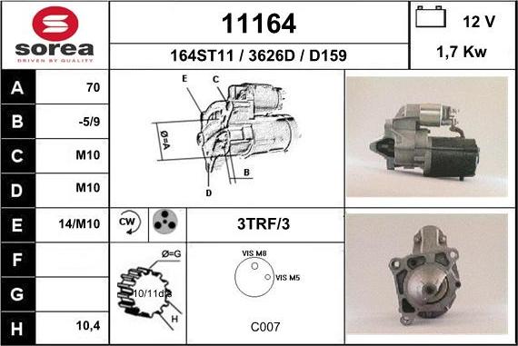 EAI 11164 - Стартер autocars.com.ua