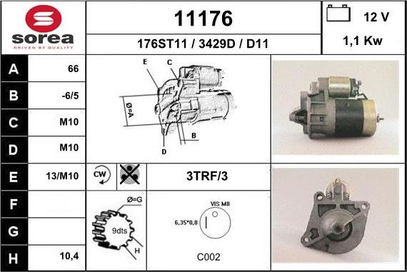 EAI 11176 - Стартер autocars.com.ua