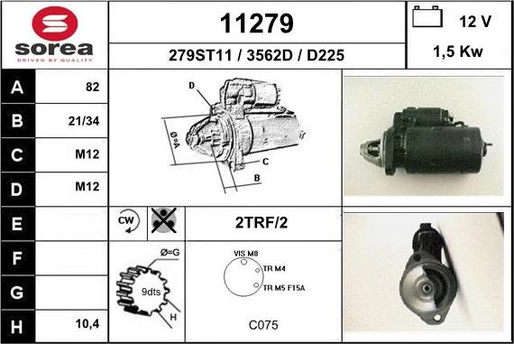 EAI 11279 - Стартер autocars.com.ua