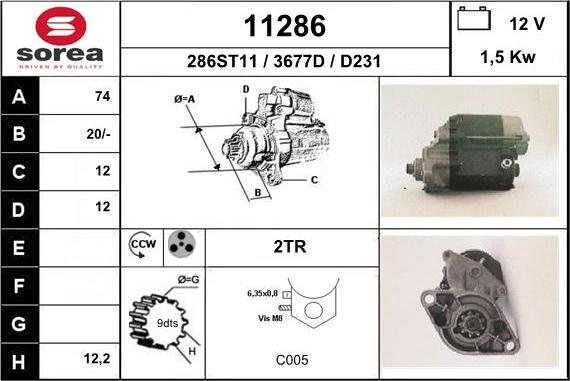 EAI 11286 - Стартер autocars.com.ua