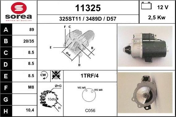 EAI 11325 - Стартер autocars.com.ua