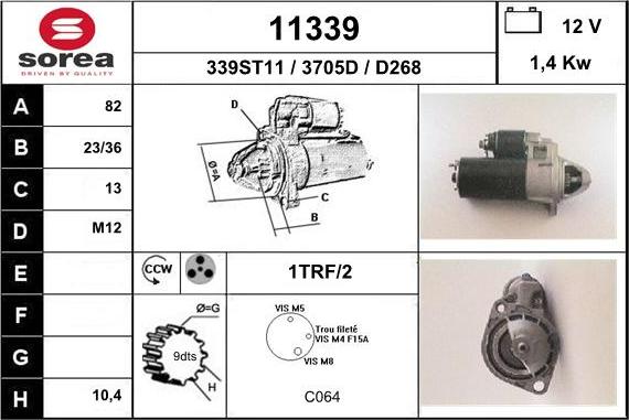 EAI 11339 - Стартер autocars.com.ua