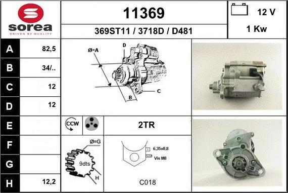 EAI 11369 - Стартер autocars.com.ua