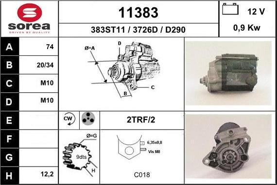 EAI 11383 - Стартер autocars.com.ua