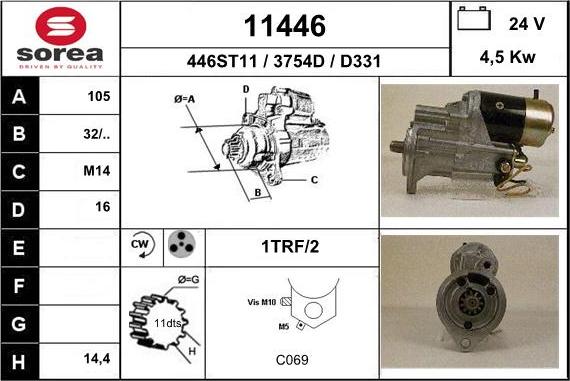 EAI 11446 - Стартер autocars.com.ua