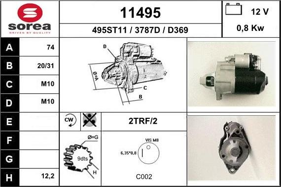 EAI 11495 - Стартер autocars.com.ua