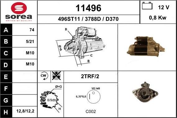 EAI 11496 - Стартер autocars.com.ua