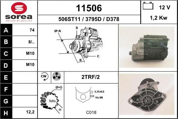 EAI 11506 - Стартер autocars.com.ua