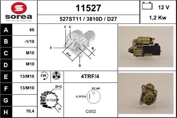 EAI 11527 - Стартер autocars.com.ua