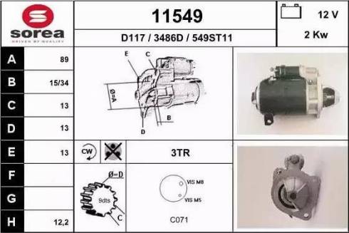 EAI 11549 - Стартер autocars.com.ua