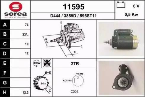 EAI 11595 - Стартер autocars.com.ua