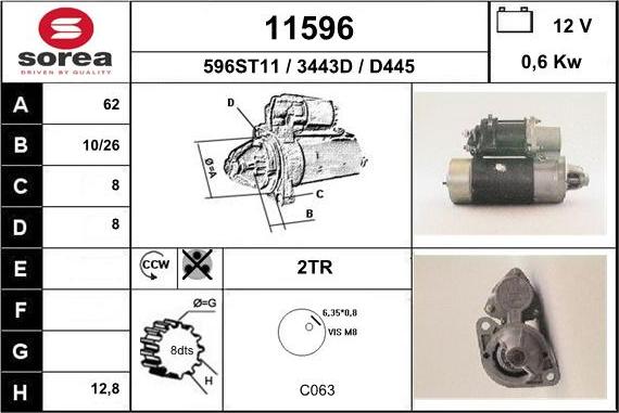 EAI 11596 - Стартер autocars.com.ua