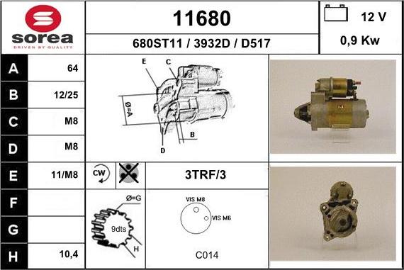 EAI 11680 - Стартер avtokuzovplus.com.ua