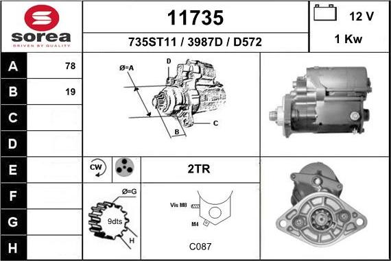 EAI 11735 - Стартер autocars.com.ua