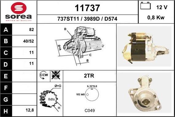 EAI 11737 - Стартер autocars.com.ua