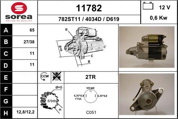 EAI 11782 - Стартер autocars.com.ua