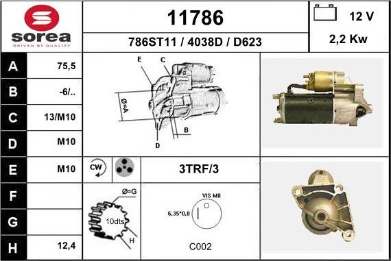 EAI 11786 - Стартер autocars.com.ua