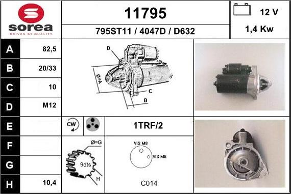 EAI 11795 - Стартер autocars.com.ua