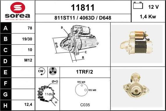 EAI 11811 - Стартер autocars.com.ua