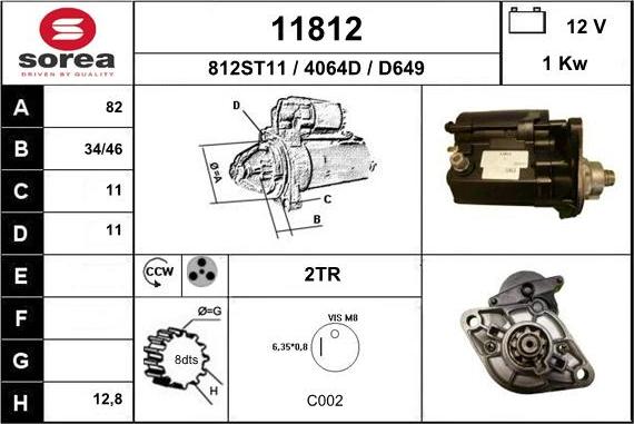 EAI 11812 - Стартер autocars.com.ua