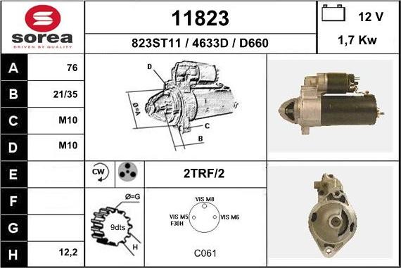 EAI 11823 - Стартер avtokuzovplus.com.ua