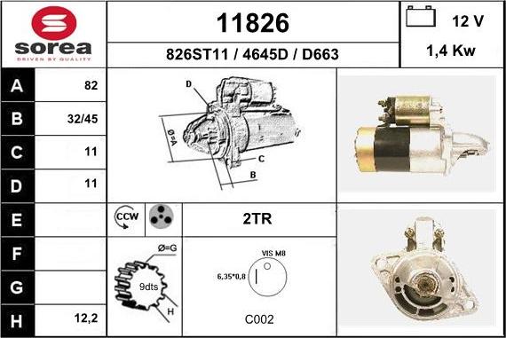 EAI 11826 - Стартер autocars.com.ua