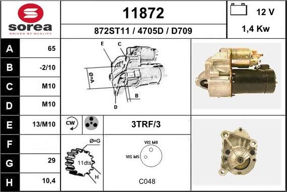 EAI 11872 - Стартер autocars.com.ua