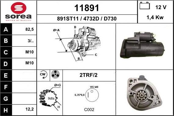 EAI 11891 - Стартер avtokuzovplus.com.ua