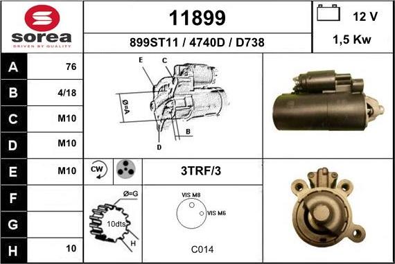 EAI 11899 - Стартер avtokuzovplus.com.ua