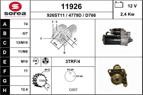 EAI 11926 - Стартер autocars.com.ua