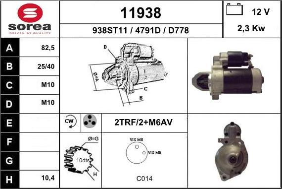 EAI 11938 - Стартер autocars.com.ua