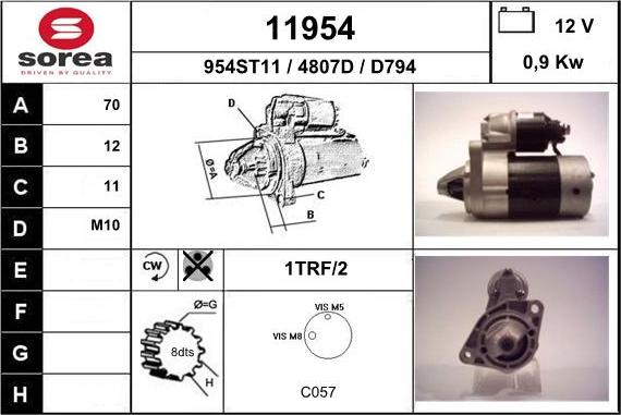 EAI 11954 - Стартер autocars.com.ua