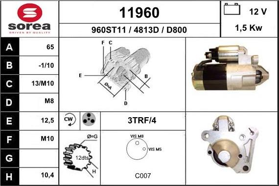 EAI 11960 - Стартер autocars.com.ua